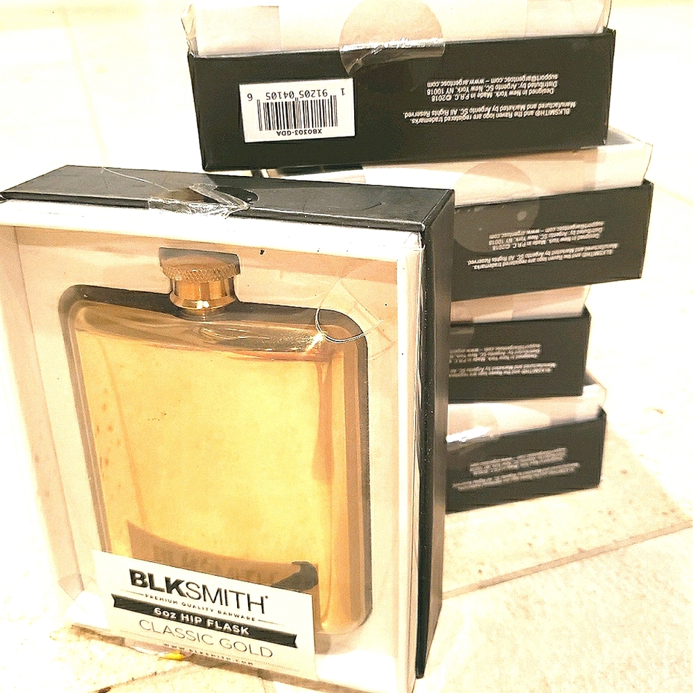 Blksmith gold chrome hip flask